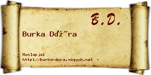 Burka Dóra névjegykártya